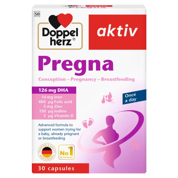 Illustration of the product packaging Doppelherz aktiv Pregna front view